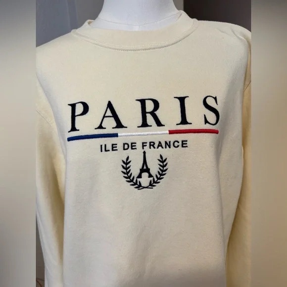 Paris Ile De France from Paris Tour D’or Butter Yellow Sweatshirt - Picture 2 of 7